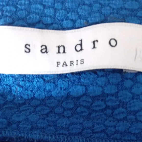 Sandro Paris Mini Blue  Dress Size 1 - Picture 3 of 6
